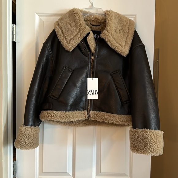 Zara Double-Faced Faux Leather Biker Size small NWT - Picture 12 of 15